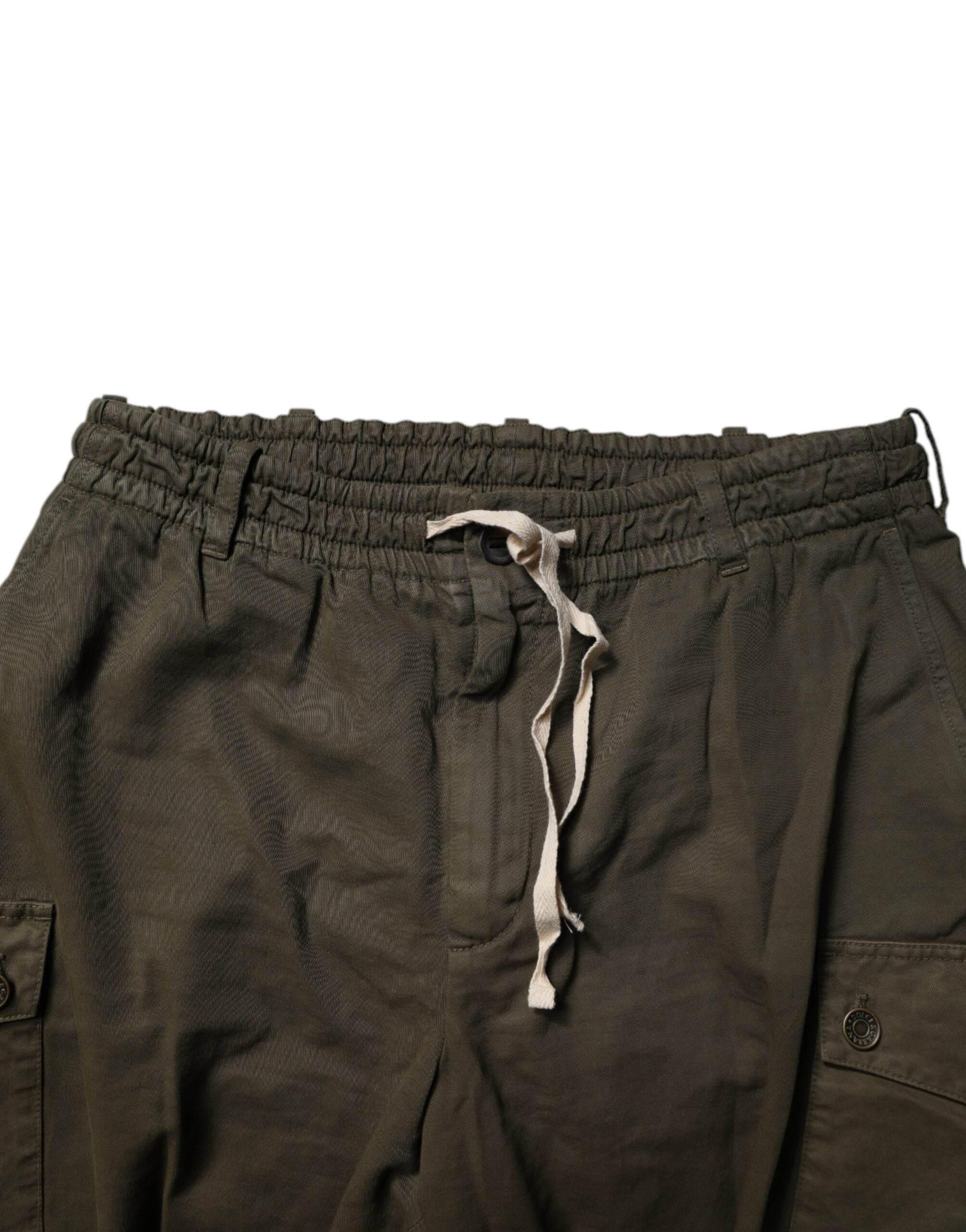 Dolce & Gabbana Brown Cotton Stretch Cargo Pants - Hilstor