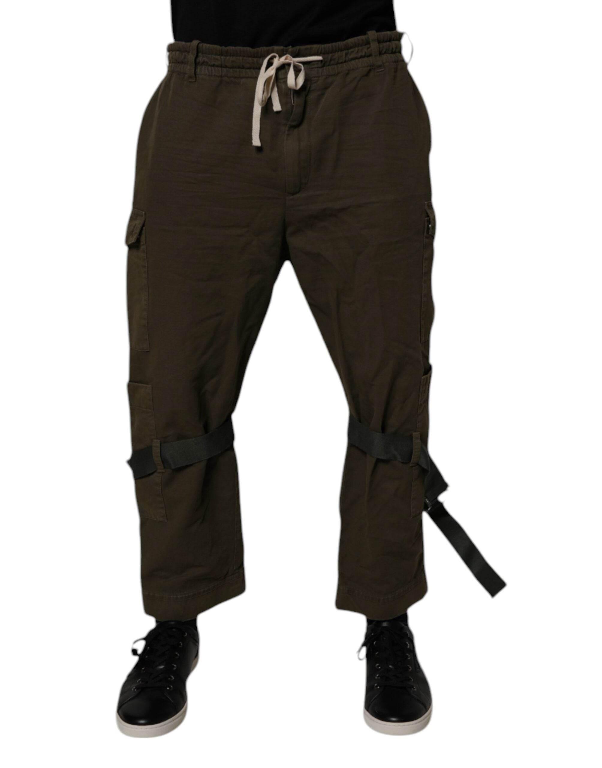 Dolce & Gabbana Brown Cotton Stretch Cargo Pants - Hilstor