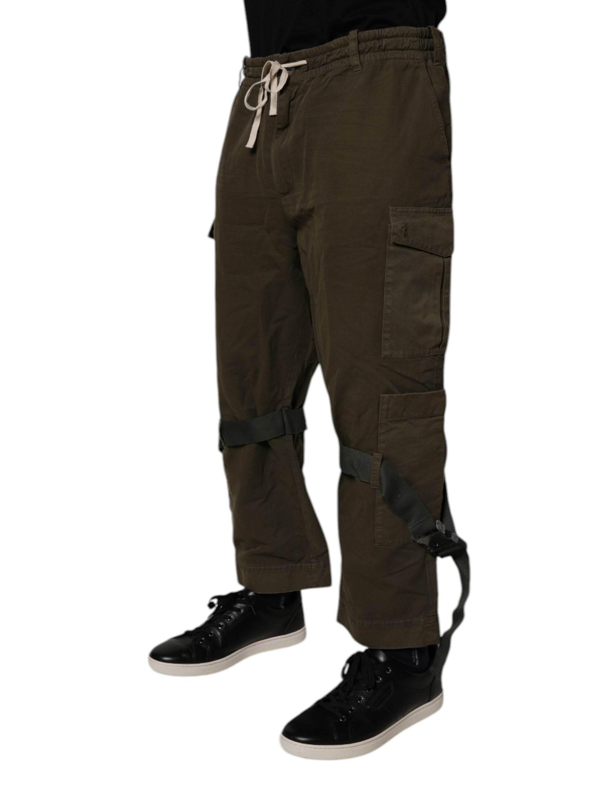 Dolce & Gabbana Brown Cotton Stretch Cargo Pants - Hilstor