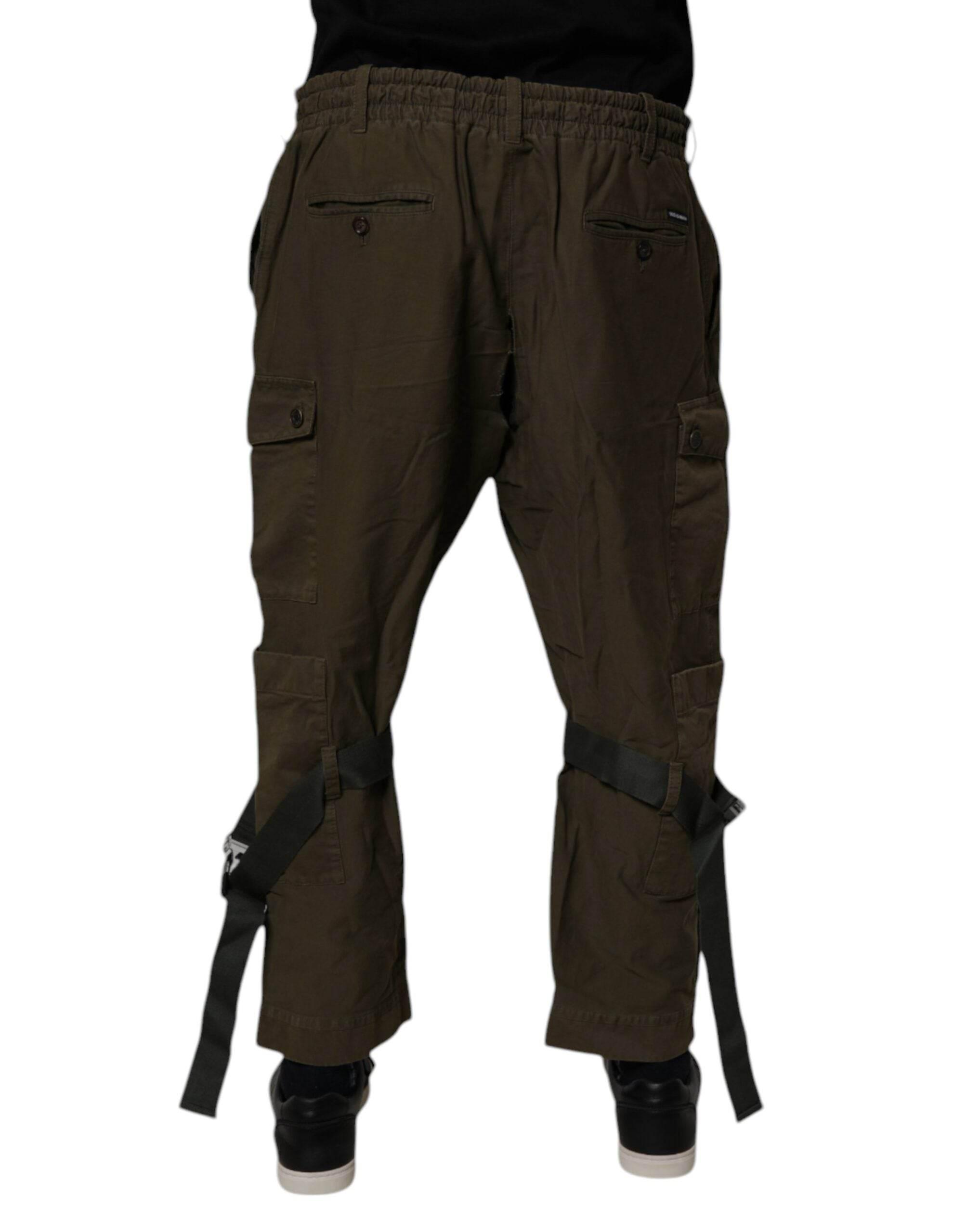 Dolce & Gabbana Brown Cotton Stretch Cargo Pants - Hilstor