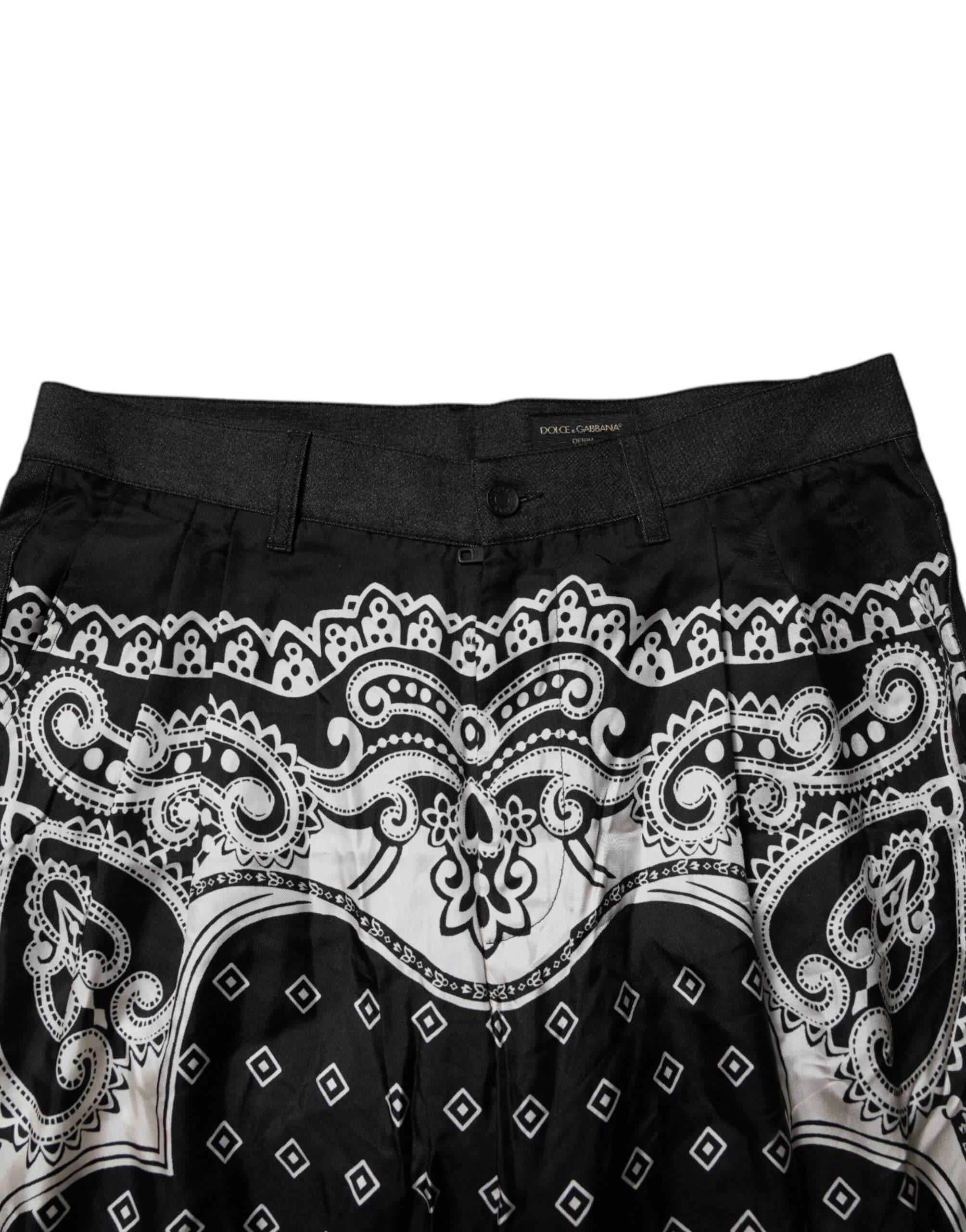 Dolce & Gabbana Black Bandana Cotton Skinny Denim Jeans - Hilstor