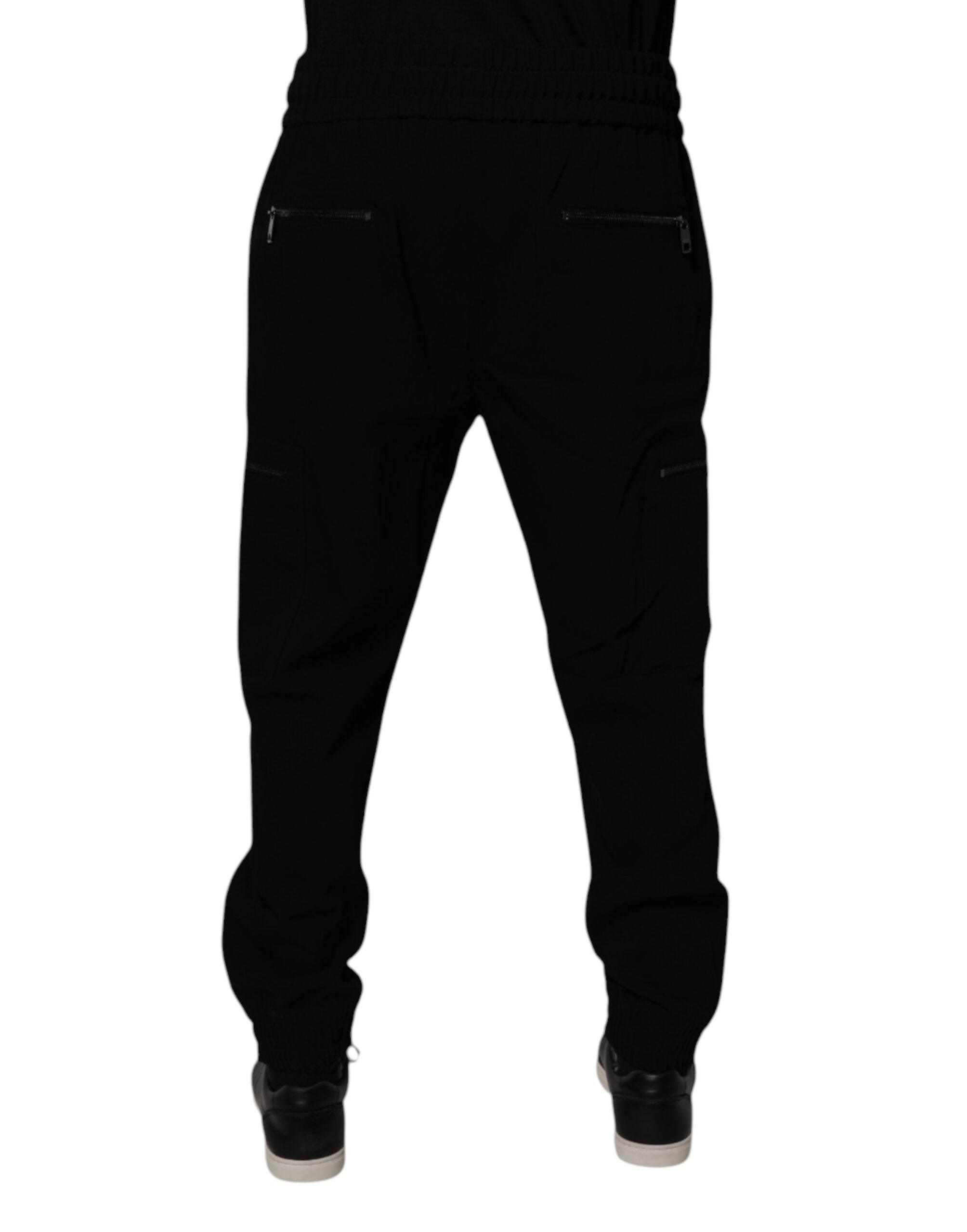 Dolce & Gabbana Black Wool Stretch Jogger Pants - Hilstor