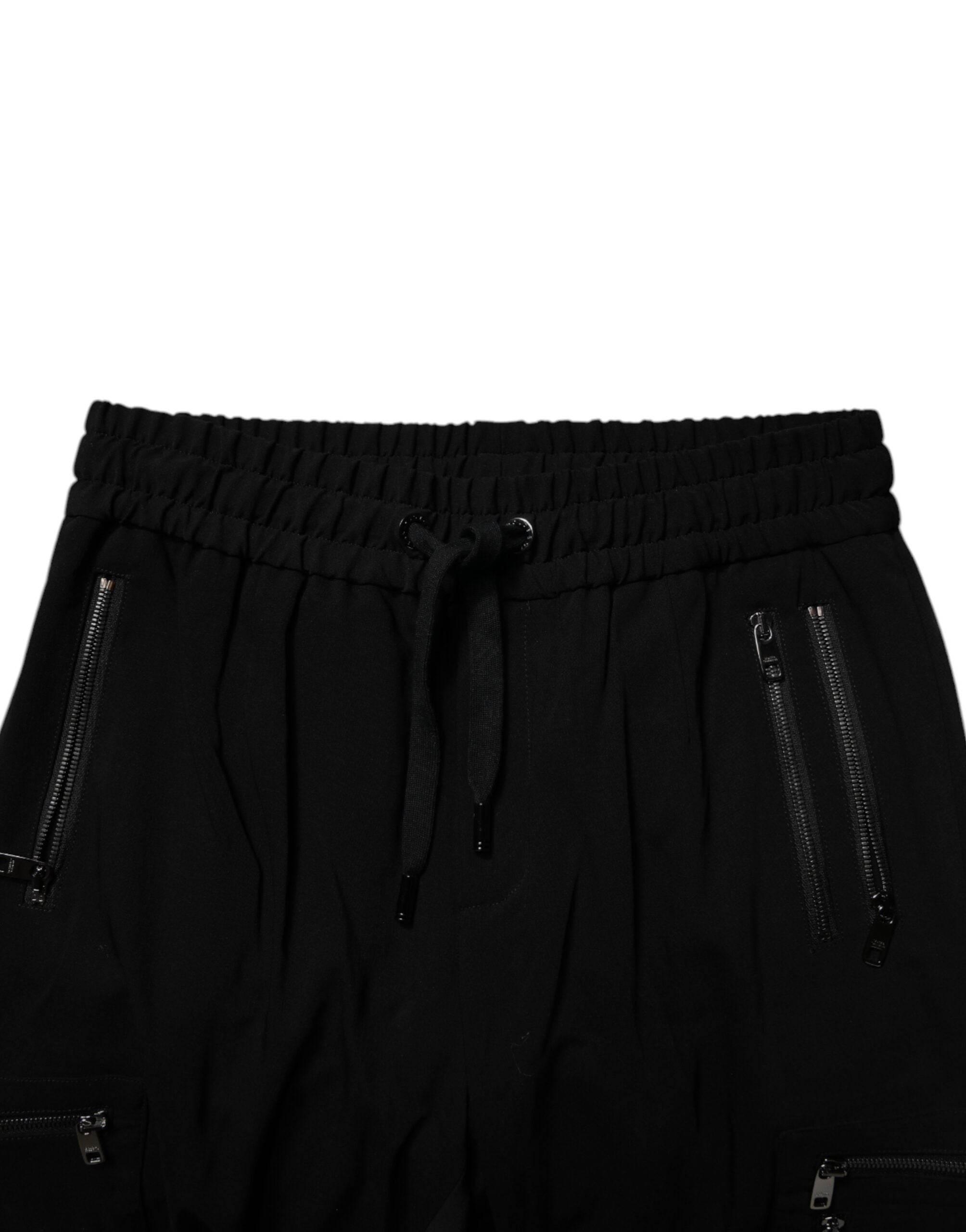 Dolce & Gabbana Black Wool Stretch Jogger Pants - Hilstor