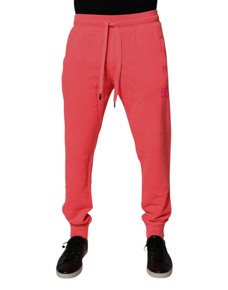 Dolce & Gabbana Neon Red Cotton Jogger Men Sweatpants Pants - Hilstor