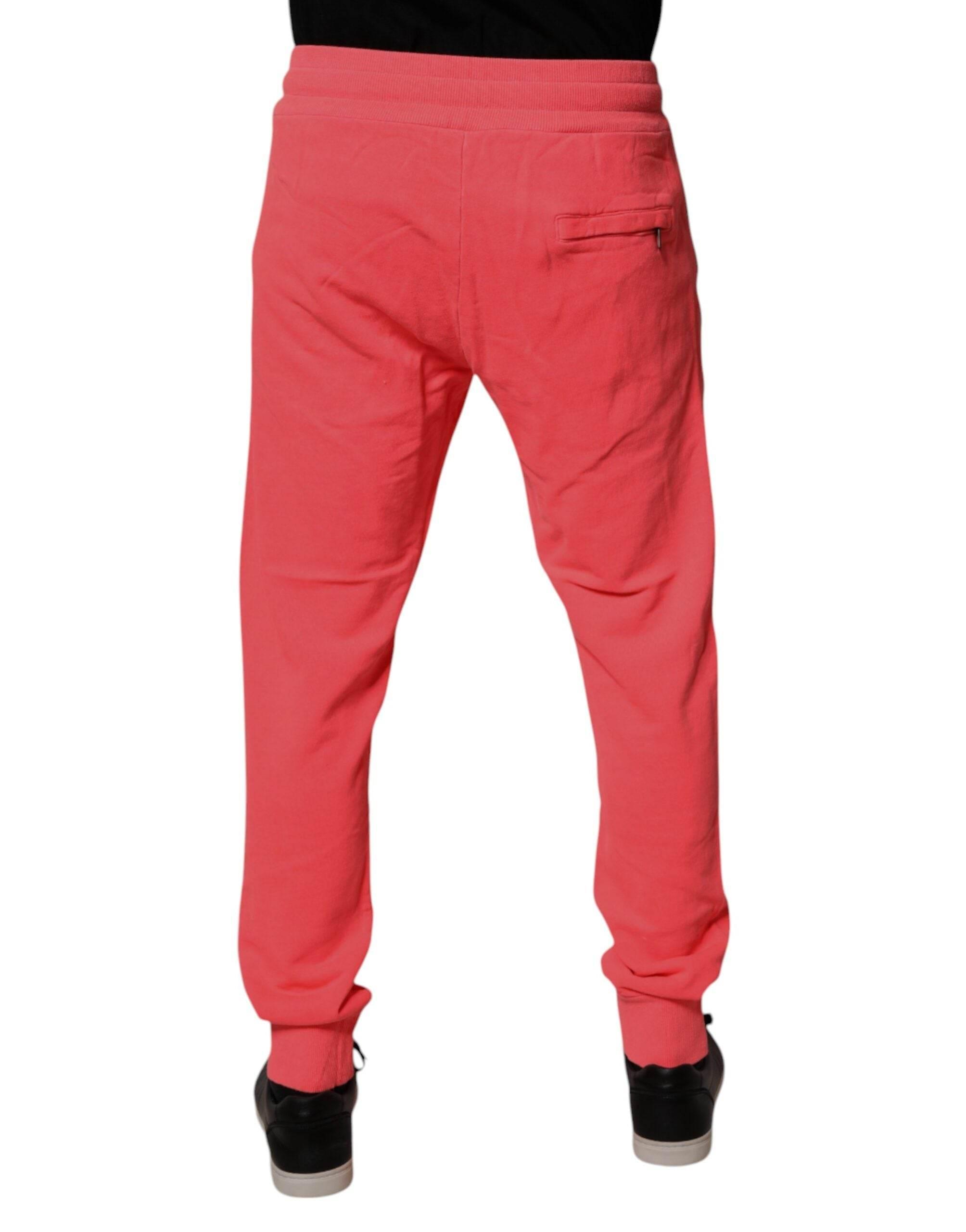 Dolce & Gabbana Neon Red Cotton Jogger Men Sweatpants Pants - Hilstor