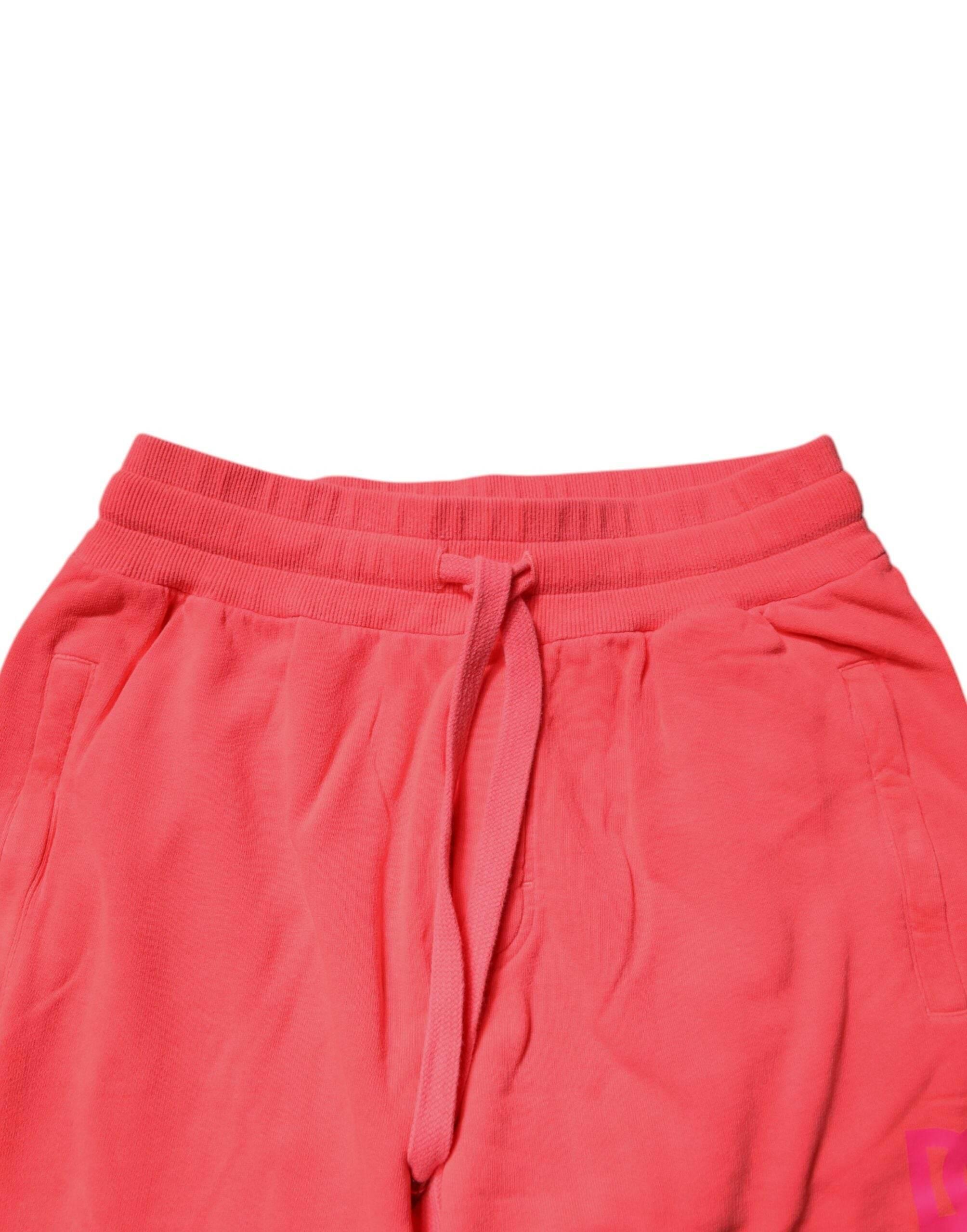 Dolce & Gabbana Neon Red Cotton Jogger Men Sweatpants Pants - Hilstor