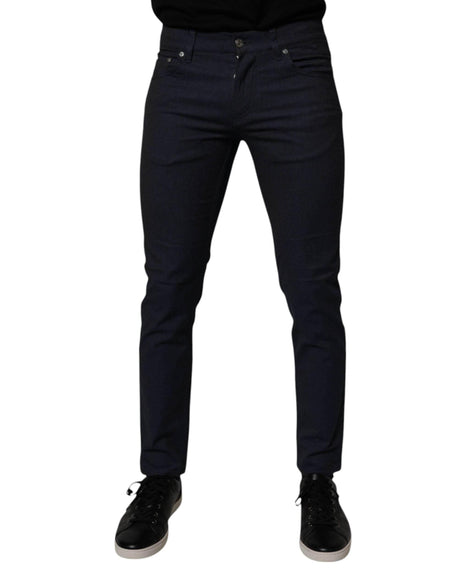 Dolce & Gabbana Dark Blue Cotton Stretch Skinny Denim Jeans - Hilstor