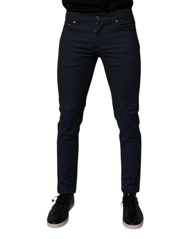 Dolce & Gabbana Dark Blue Cotton Stretch Skinny Denim Jeans - Hilstor