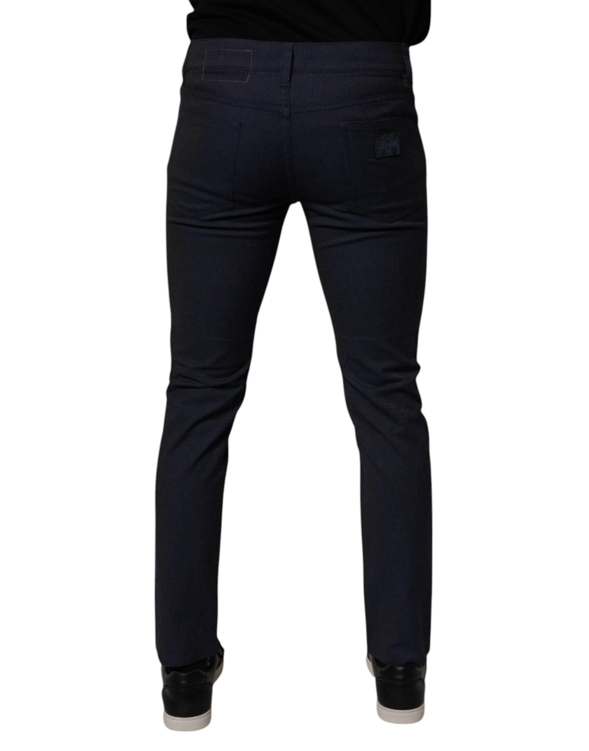 Dolce & Gabbana Dark Blue Cotton Stretch Skinny Denim Jeans - Hilstor
