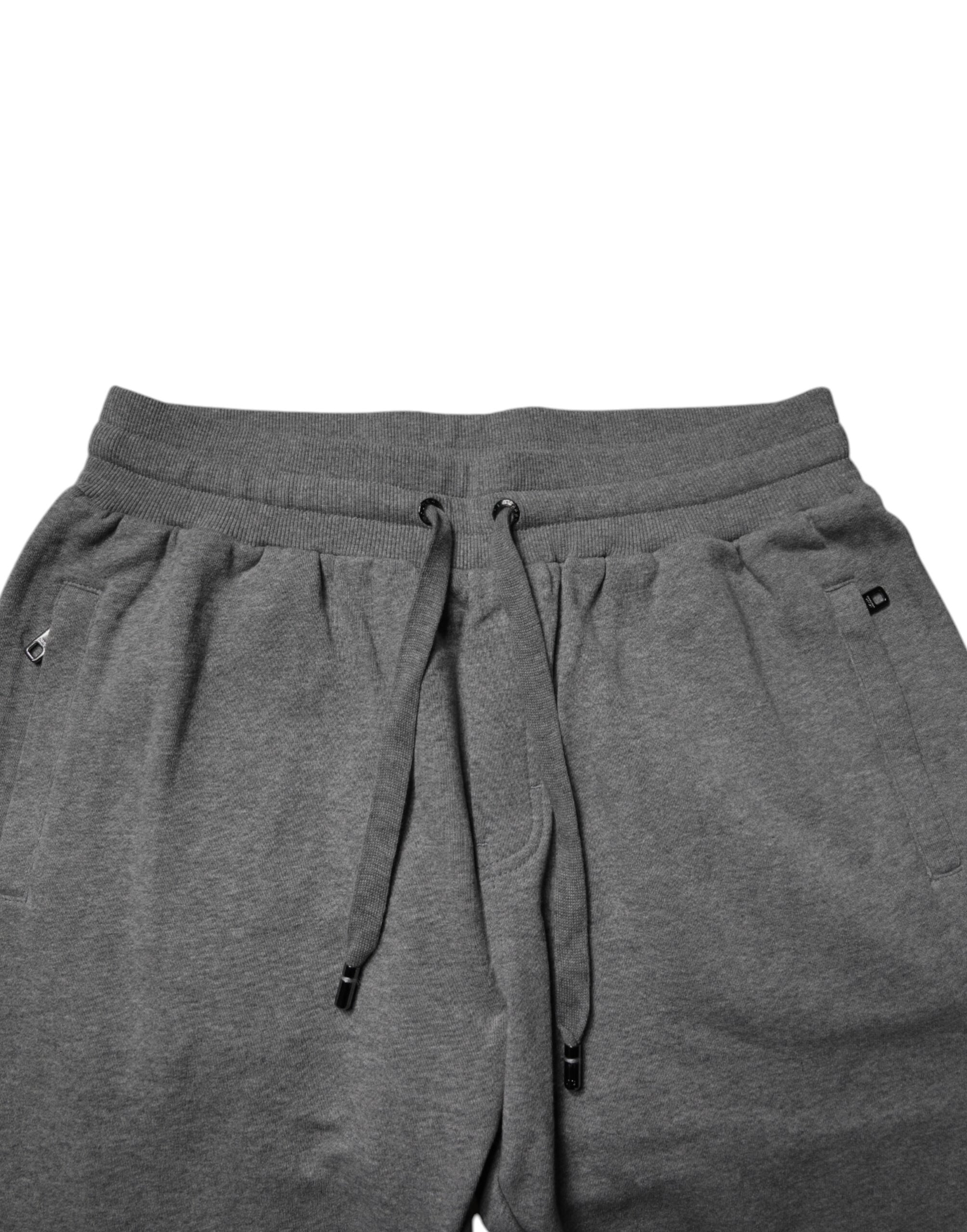 Dolce &amp; Gabbana Grå Logo Bomuld Jogger Mænd Joggingbukser Bukser