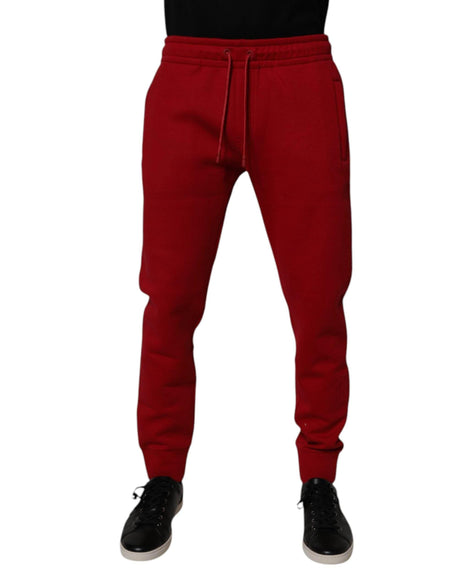 Dolce & Gabbana Red DG Logo Cotton Jogger Men Sweatpants Pants - Hilstor