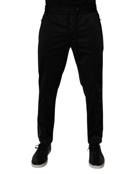 Dolce & Gabbana Black Polyester Men Jogger Sweatpants Pants - Hilstor