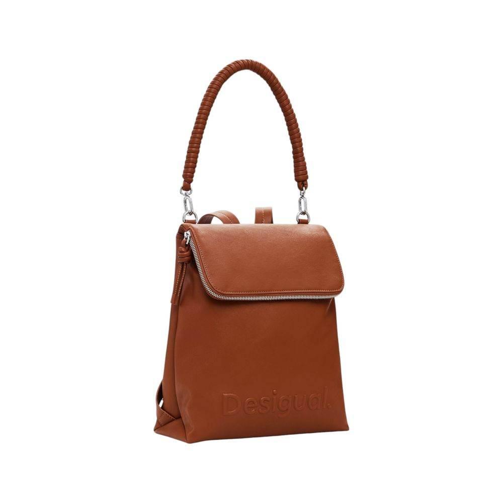 Desigual Brown Polyethylene Backpack - Hilstor