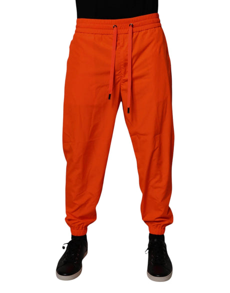 Dolce & Gabbana Orange Polyester Men Jogger Sweatpants Pants - Hilstor