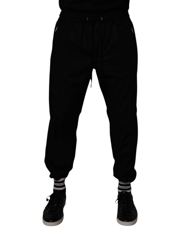 Dolce & Gabbana Black Cotton Men Jogger Sweatpants Pants - Hilstor