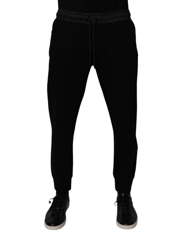 Dolce & Gabbana Black Cotton Blend Men Jogger Sweatpants Pants - Hilstor