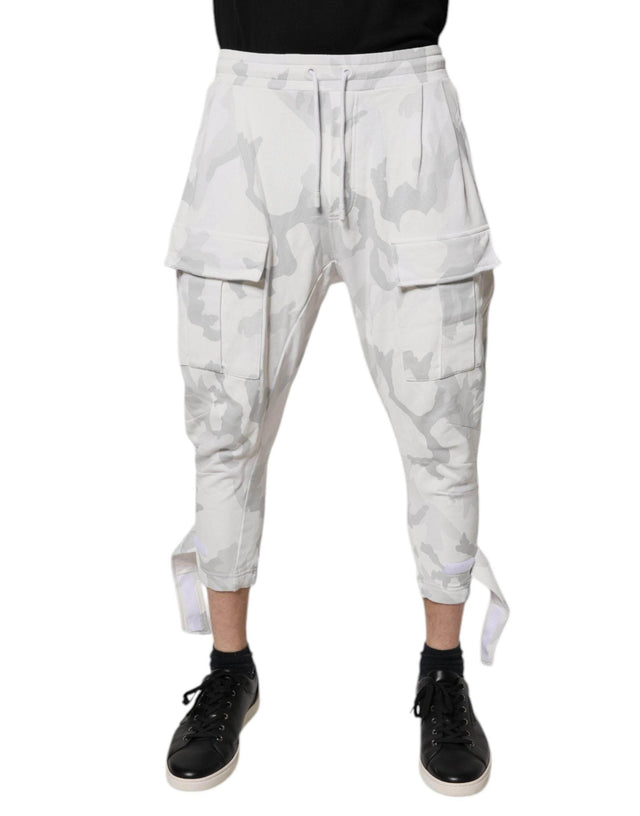 Dolce & Gabbana White Camouflage Cargo Jogger Sweatpants Pants - Hilstor