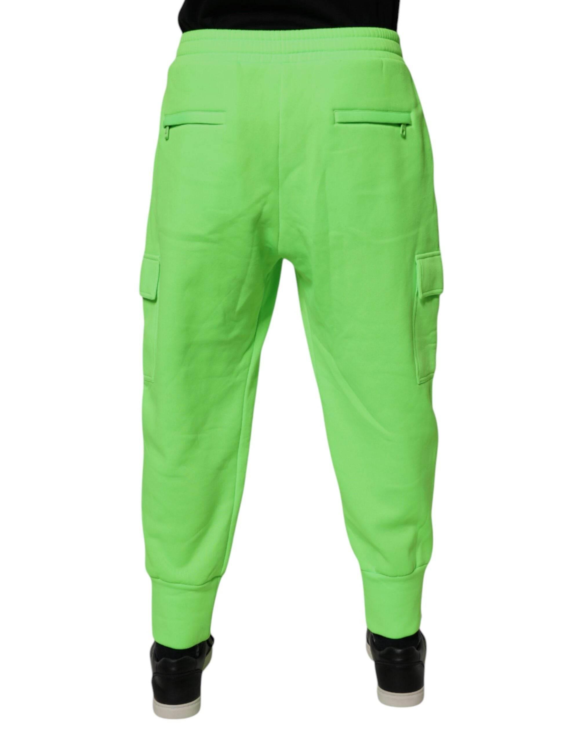 Dolce & Gabbana Neon Green Cargo Jogger Men Sweatpants Pants - Hilstor