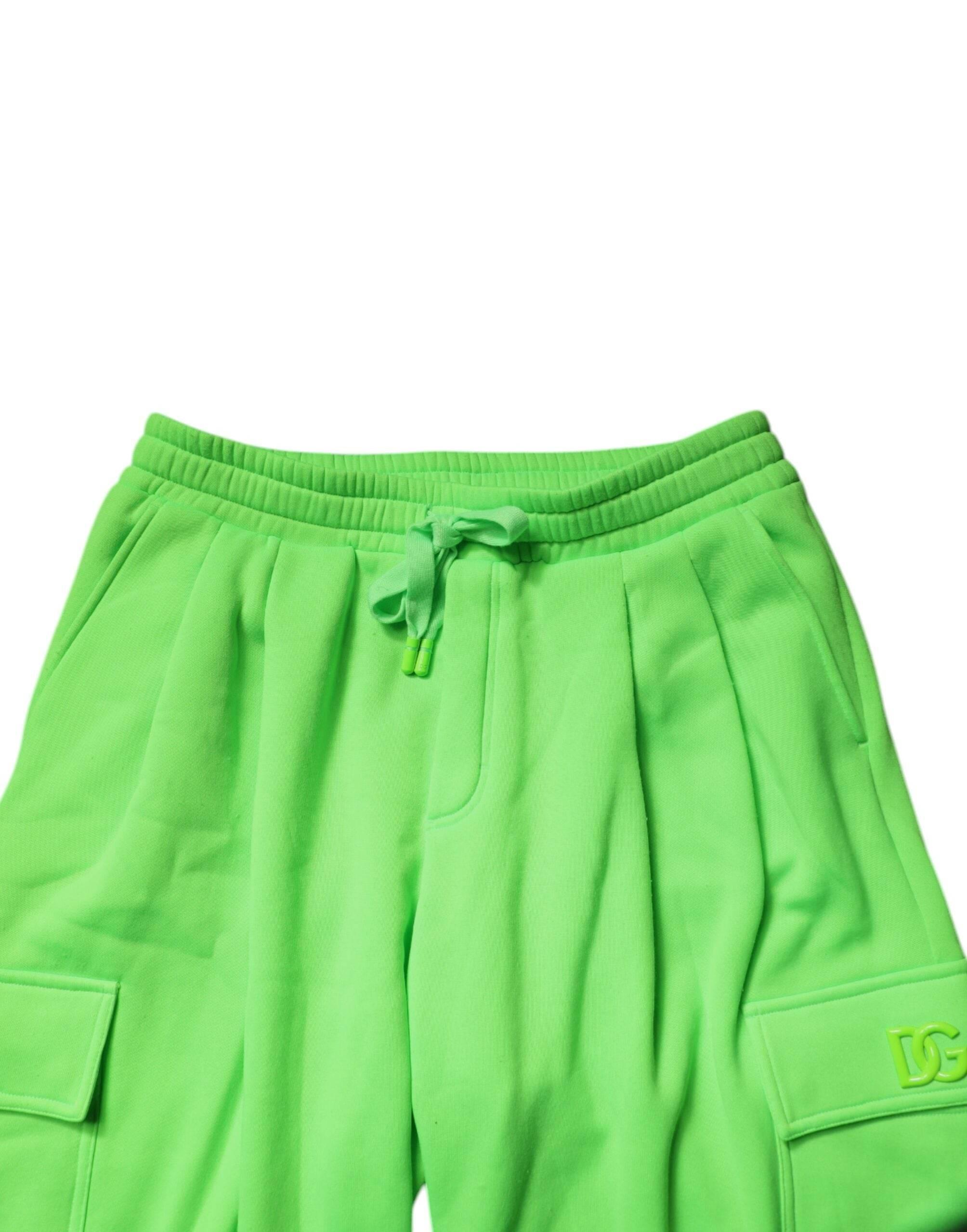 Dolce & Gabbana Neon Green Cargo Jogger Men Sweatpants Pants - Hilstor