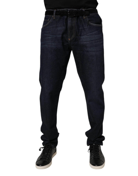 Dolce & Gabbana Dark Blue Cotton Stretch Skinny Denim Jeans - Hilstor