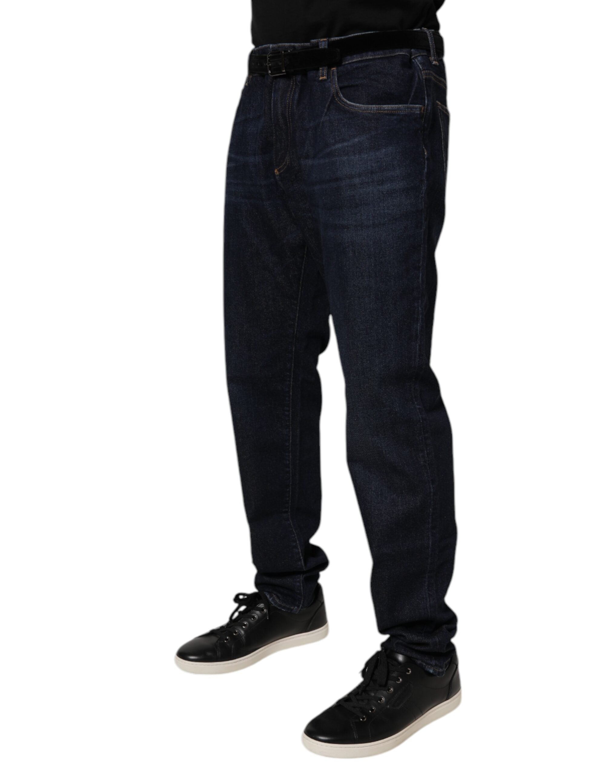 Dolce &amp; Gabbana mørkeblå bomuldsstretch skinny denim jeans