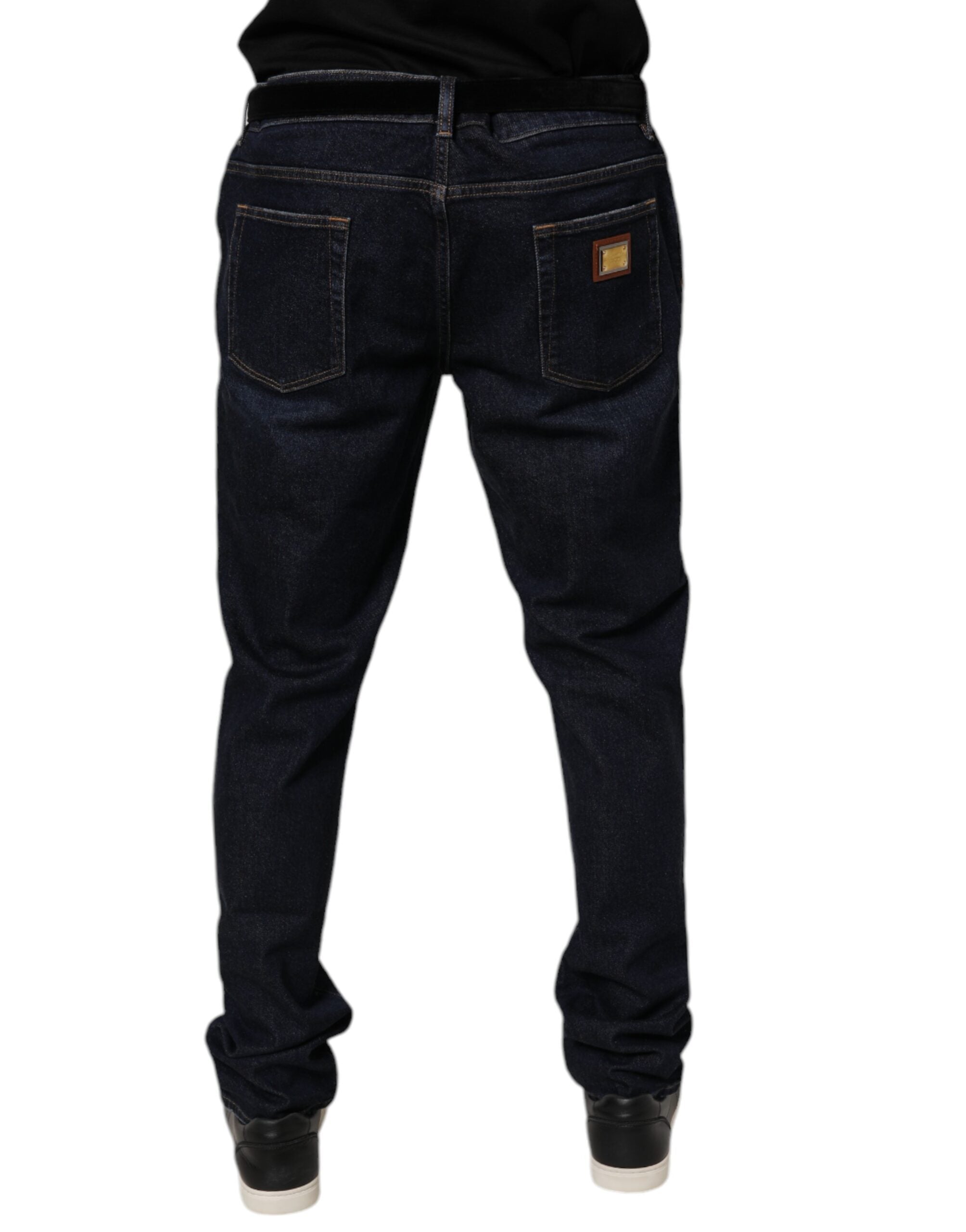 Dolce &amp; Gabbana mørkeblå bomuldsstretch skinny denim jeans