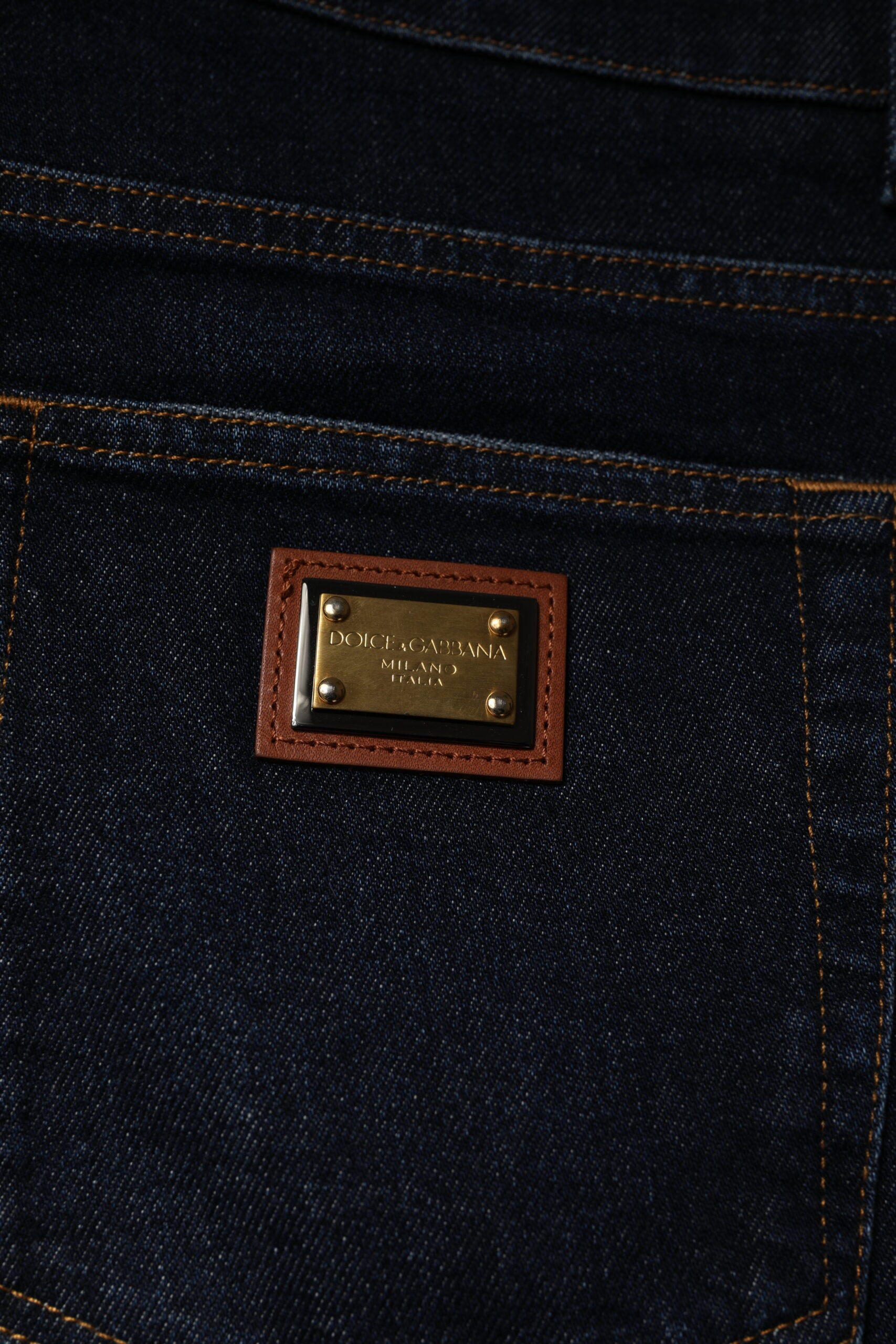 Dolce &amp; Gabbana mørkeblå bomuldsstretch skinny denim jeans