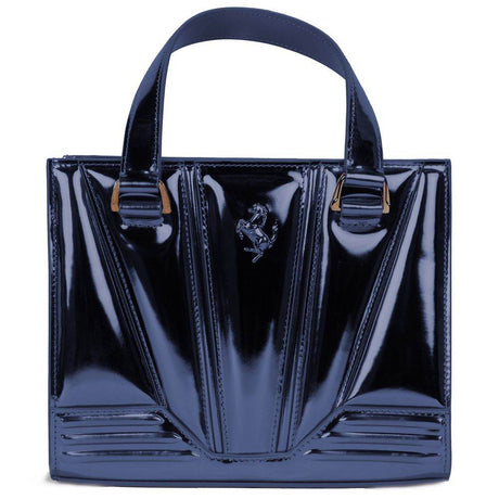Ferrari Blue Leather Handbag - Hilstor