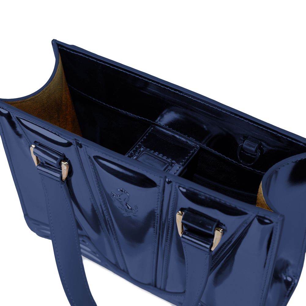 Ferrari Blue Leather Handbag - Hilstor