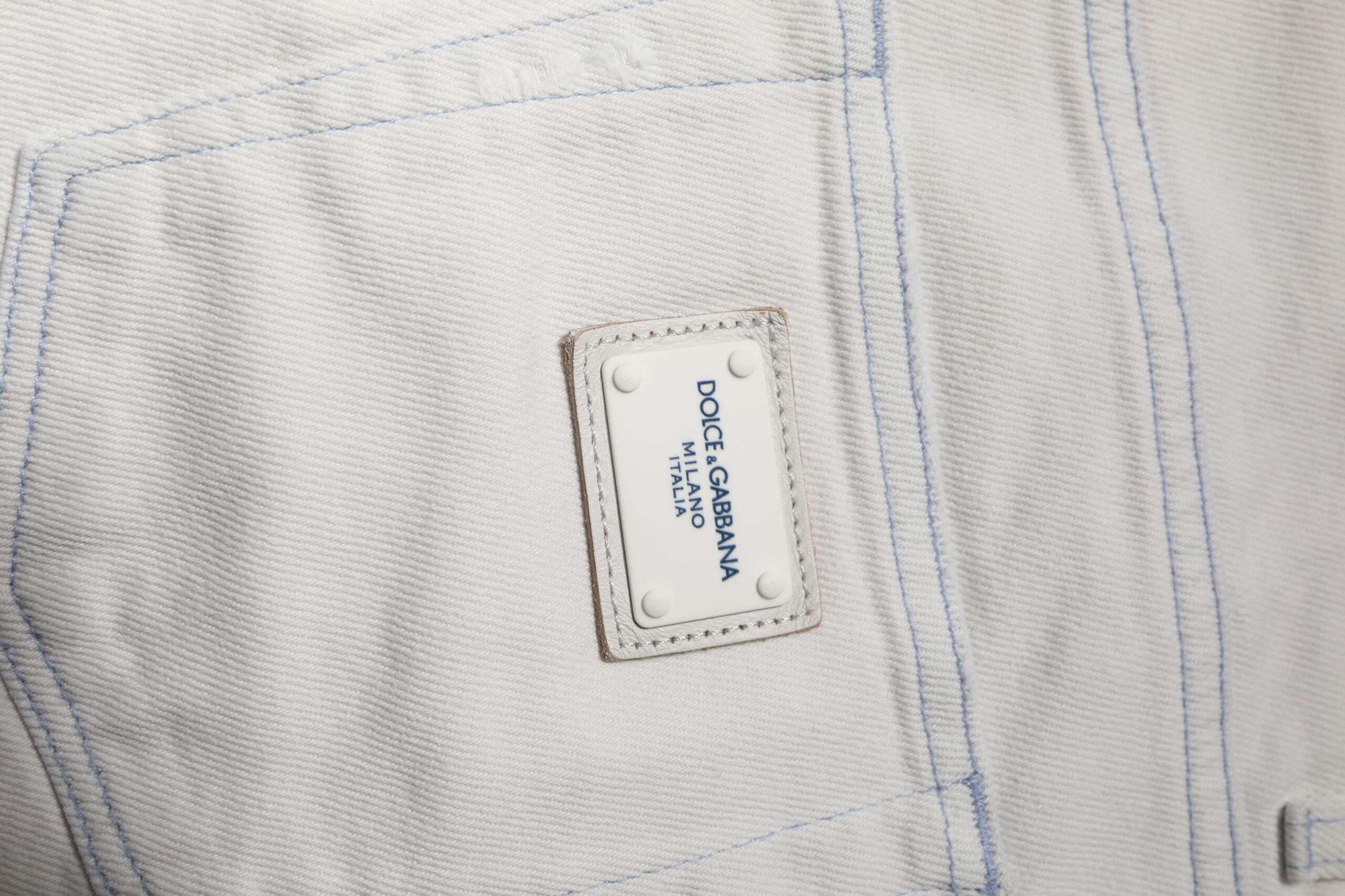 Dolce & Gabbana White Cotton Stretch Skinny Slim Denim Jeans - Hilstor