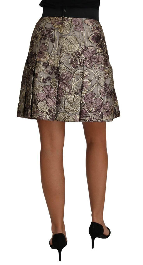 Dolce & Gabbana Elegant Floral A-Line Jacquard Skirt - Hilstor