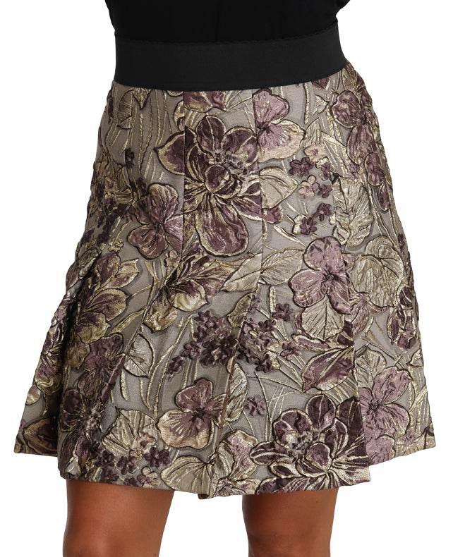 Dolce & Gabbana Elegant Floral A-Line Jacquard Skirt - Hilstor