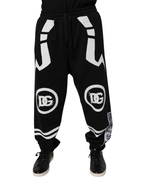Dolce & Gabbana Black Logo Cotton Jogger Sweatpants Pants - Hilstor