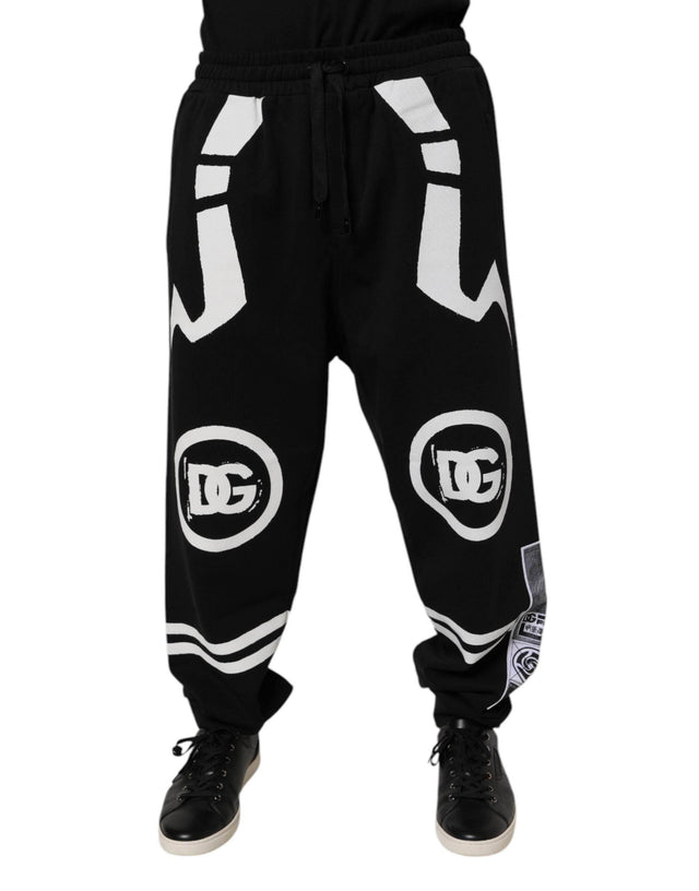 Dolce & Gabbana Black Logo Cotton Jogger Sweatpants Pants - Hilstor