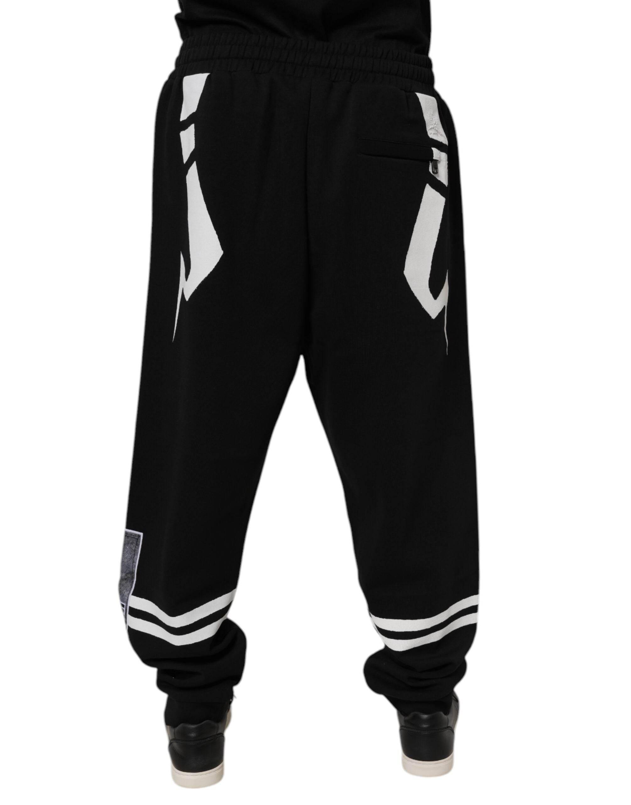 Dolce & Gabbana Black Logo Cotton Jogger Sweatpants Pants - Hilstor