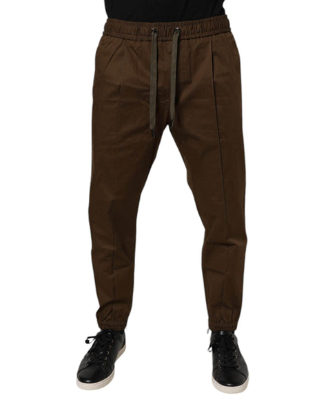 Dolce & Gabbana Brown Cotton Stretch Jogger Sweatpants Pants - Hilstor