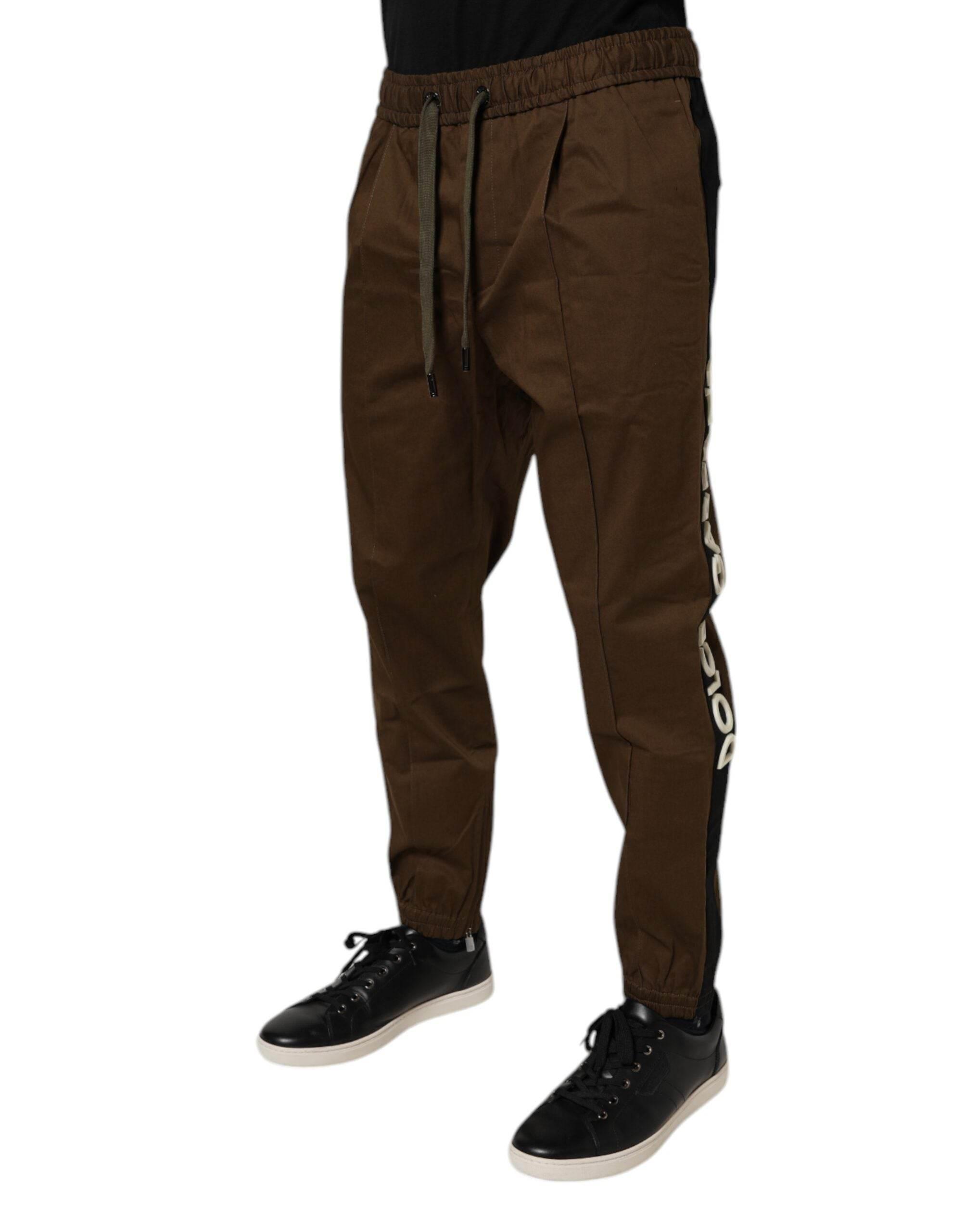 Dolce & Gabbana Brown Cotton Stretch Jogger Sweatpants Pants - Hilstor