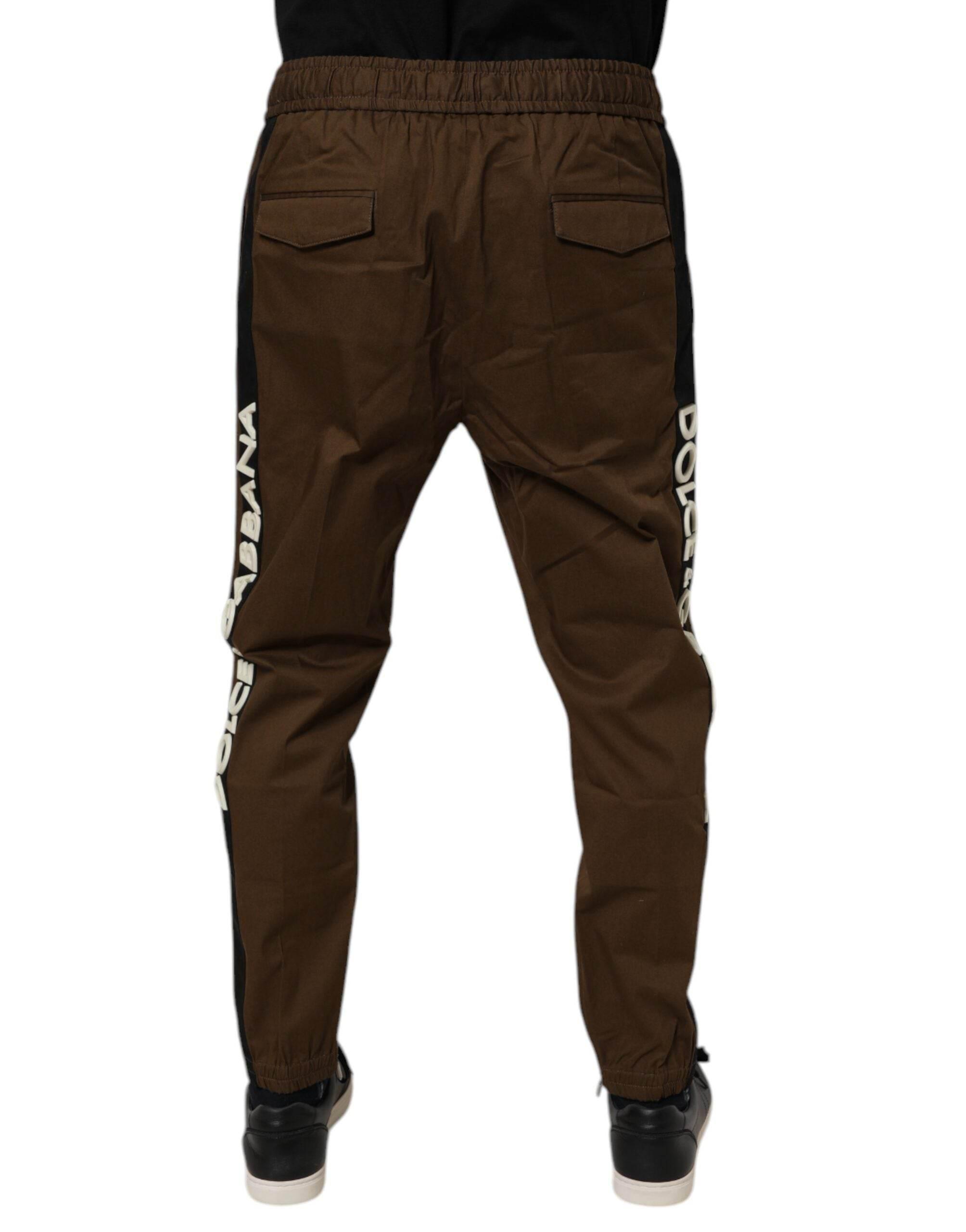 Dolce & Gabbana Brown Cotton Stretch Jogger Sweatpants Pants - Hilstor