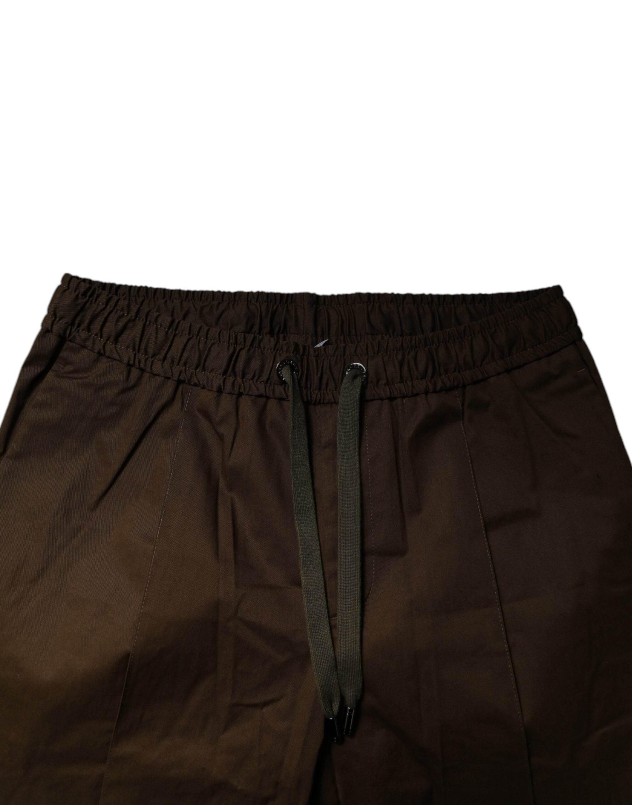 Dolce & Gabbana Brown Cotton Stretch Jogger Sweatpants Pants - Hilstor