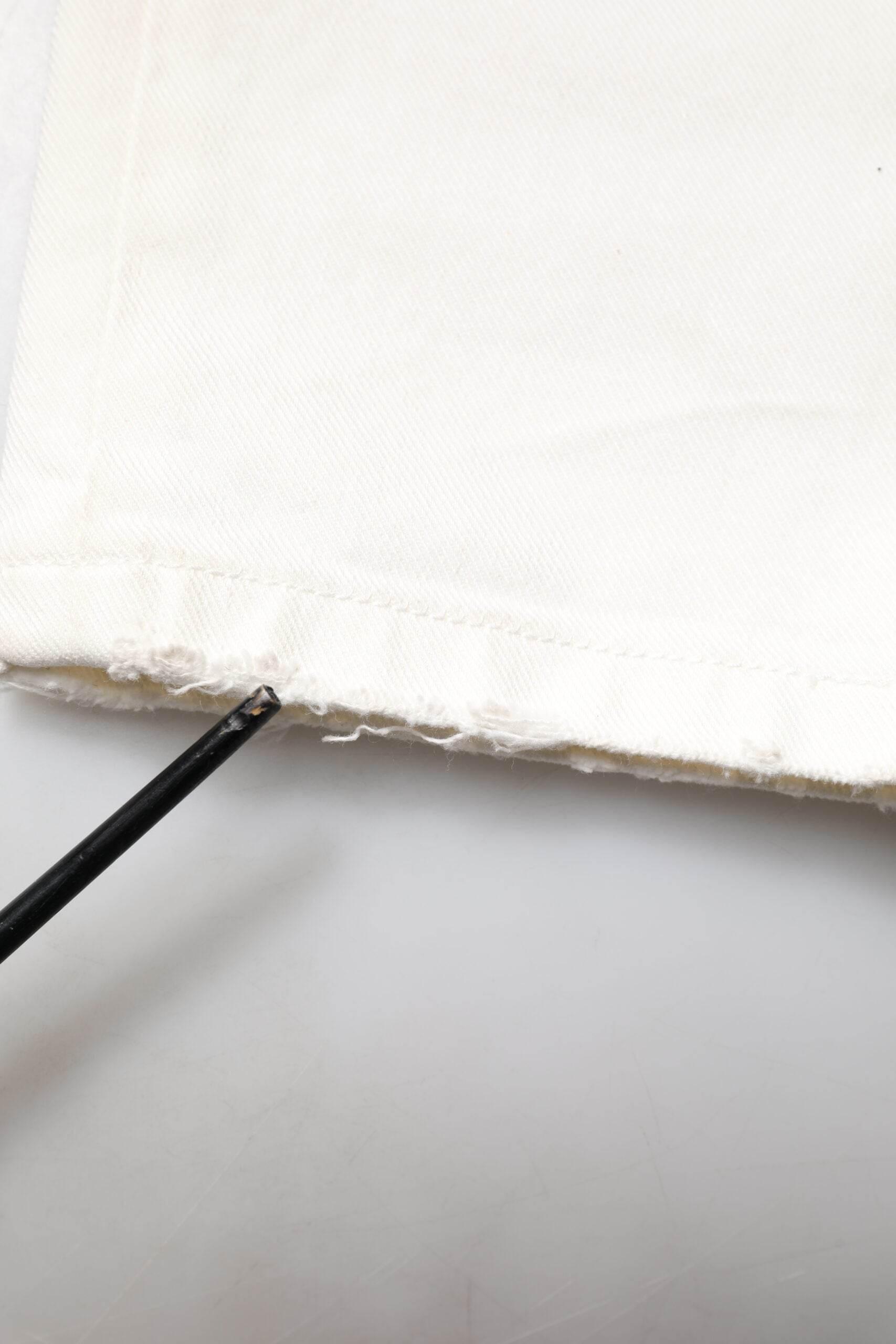 Dolce & Gabbana White Tattered Graffiti Skinny Denim Jeans - Hilstor