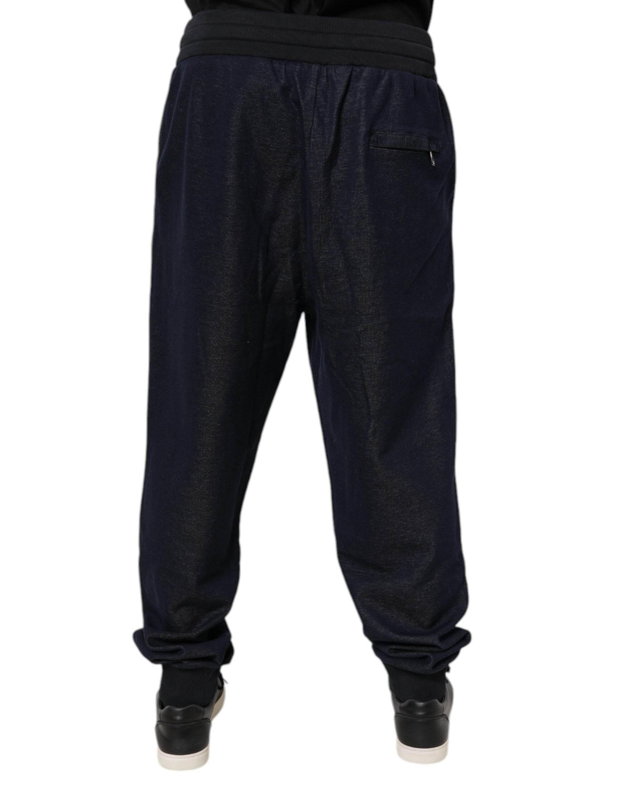Dolce & Gabbana Black Jacquard Jogger Men Sweatpants Pants - Hilstor