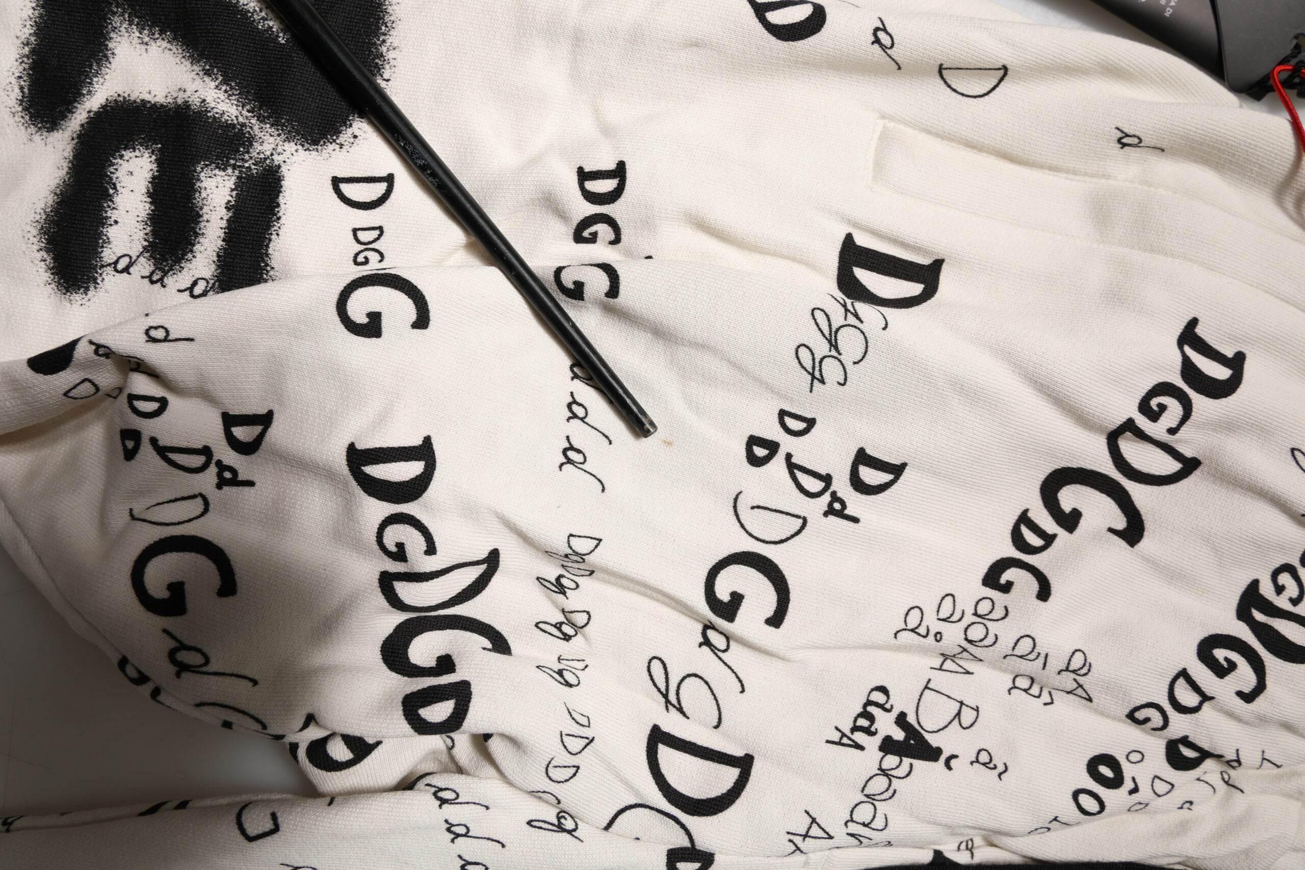 Dolce & Gabbana White Logo Print Men Skinny Sweatpants Pants - Hilstor