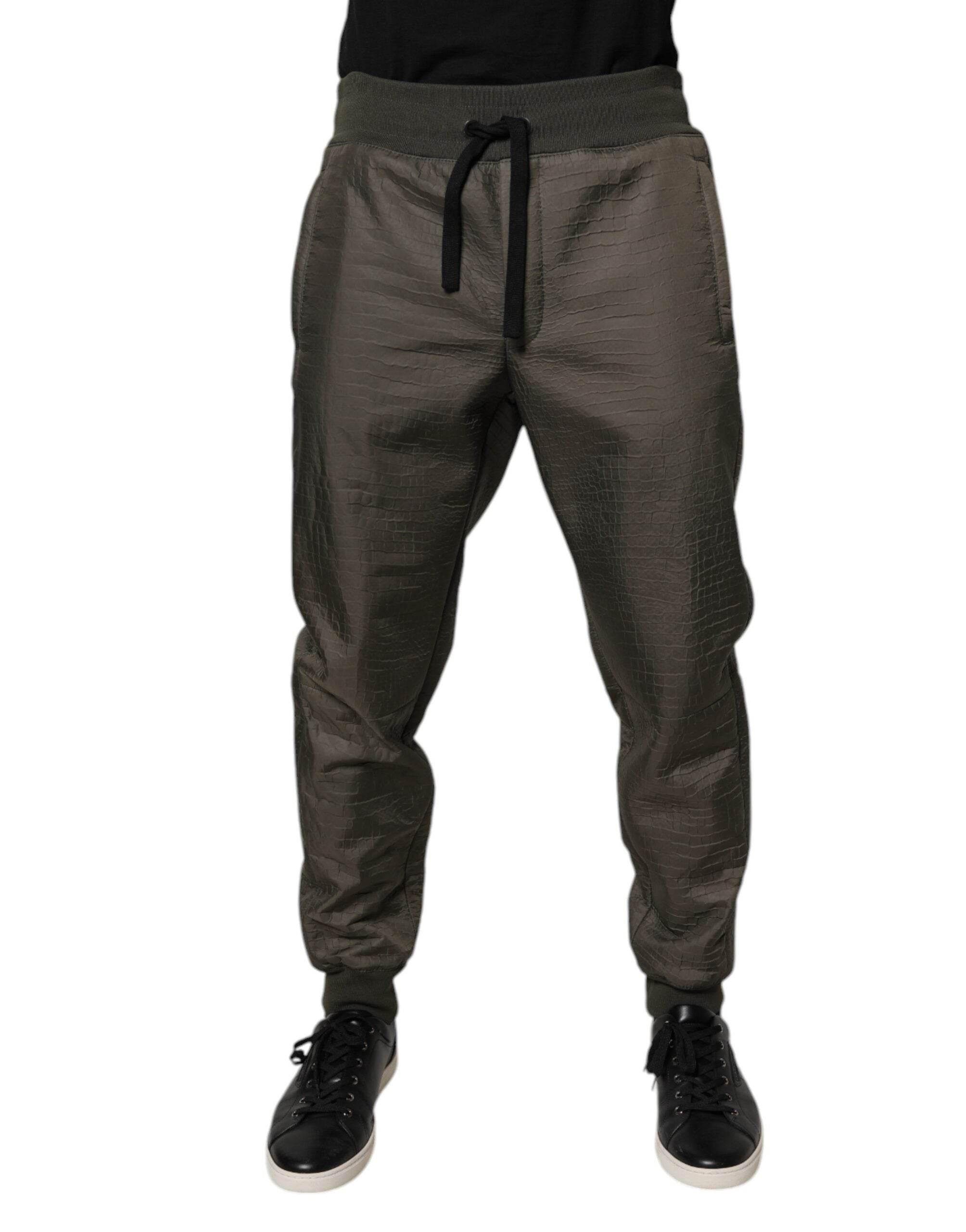 Dolce & Gabbana Brown Lambskin Leather Men Sweatpants Pants - Hilstor