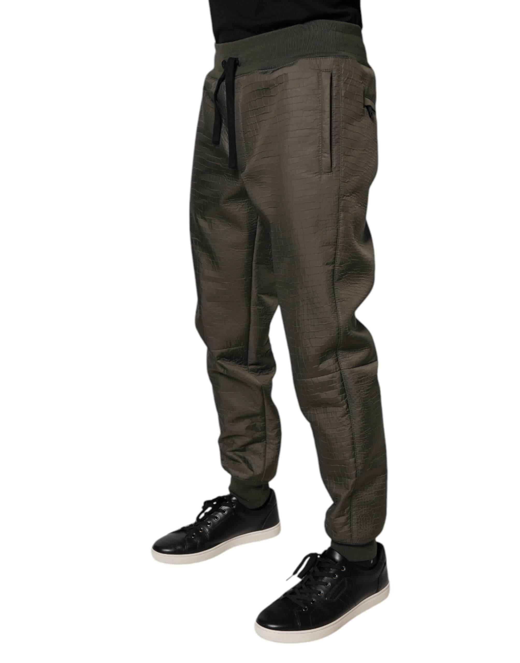 Dolce & Gabbana Brown Lambskin Leather Men Sweatpants Pants - Hilstor
