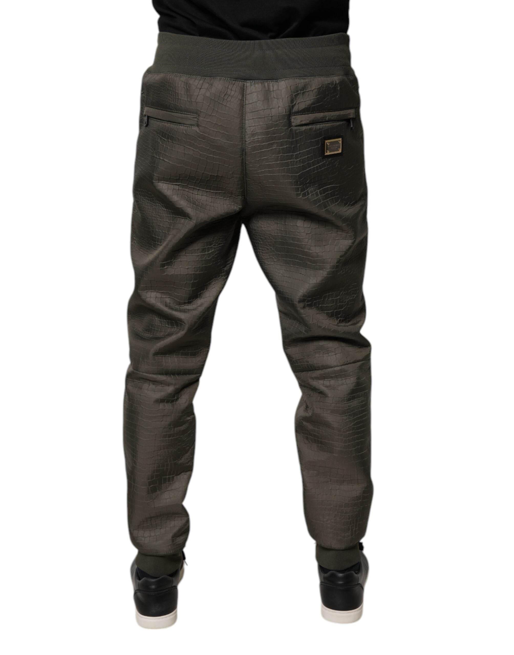 Dolce & Gabbana Brown Lambskin Leather Men Sweatpants Pants - Hilstor
