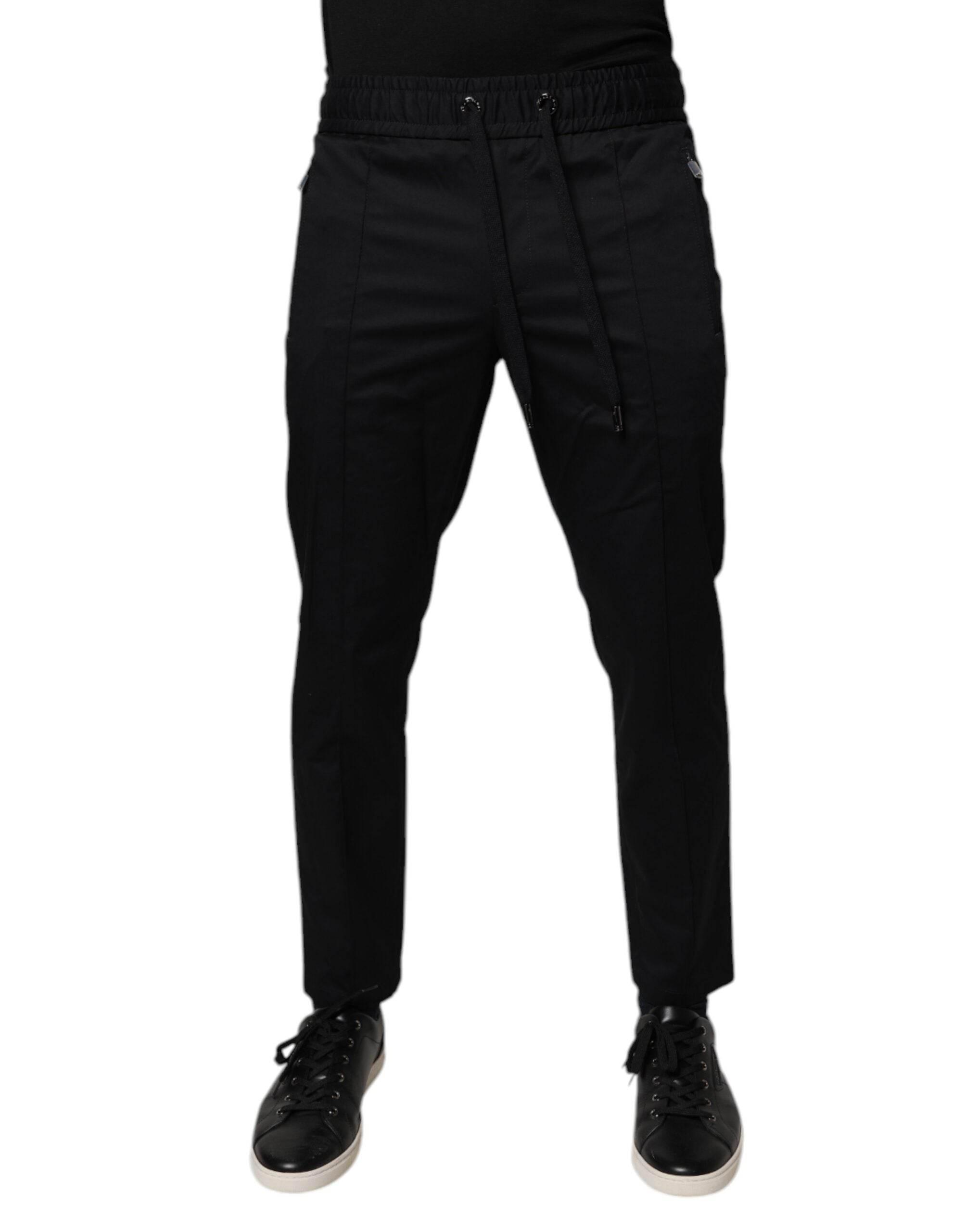 Dolce & Gabbana Dark Blue Cotton Men Jogger Sweatpants Pants - Hilstor