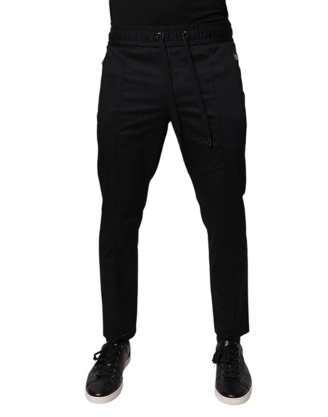 Dolce & Gabbana Dark Blue Cotton Men Jogger Sweatpants Pants - Hilstor
