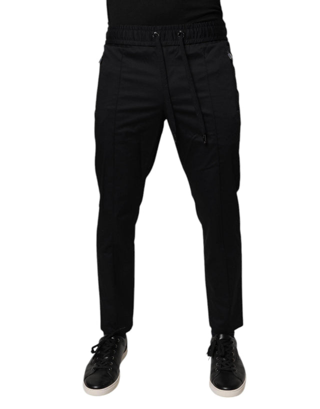 Dolce & Gabbana Dark Blue Cotton Men Jogger Sweatpants Pants - Hilstor