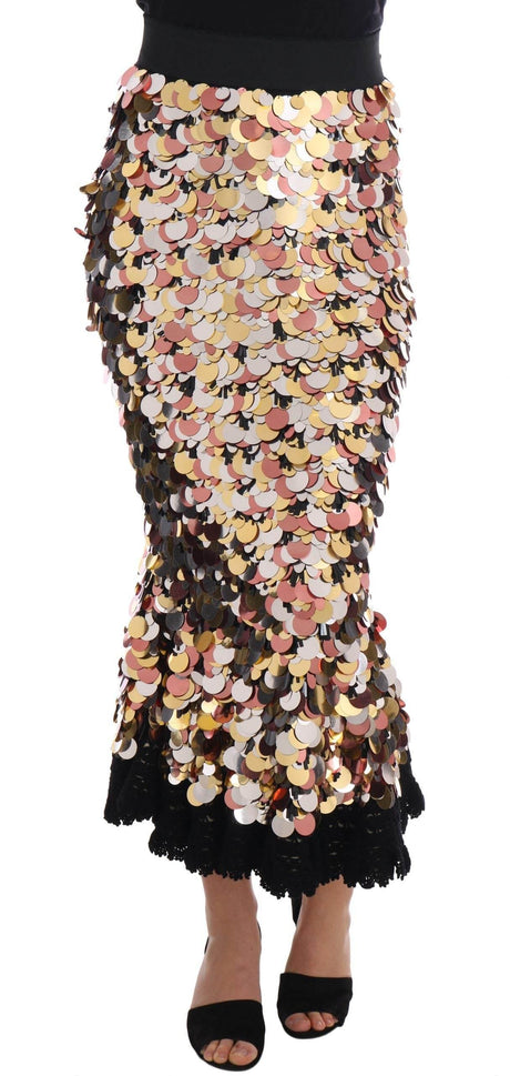 Dolce & Gabbana Sequin Embellished High-Waist Pencil Skirt - Hilstor