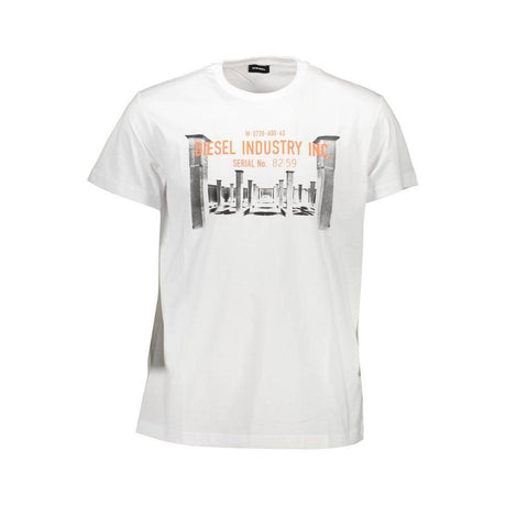 Diesel White Cotton Men T-Shirt - Hilstor